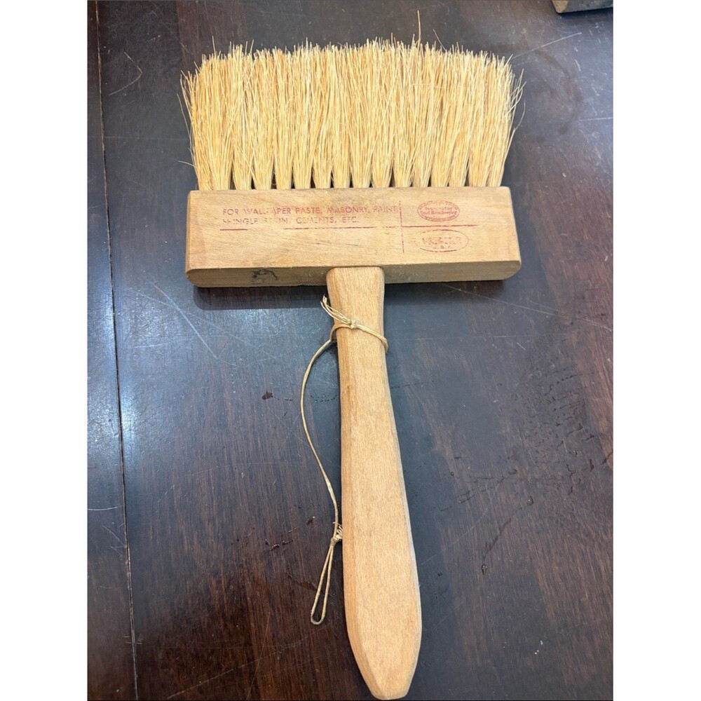 Vintage Natural Bristle Wallpaper Paste Brush - Wood Handle